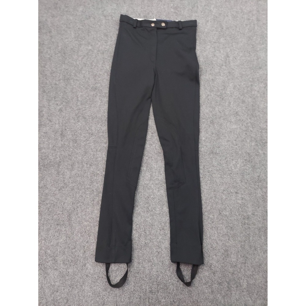 Equestrian Pants Womens 28 Black Stirrup Riding Nylon Rodeo Breeches USA Made